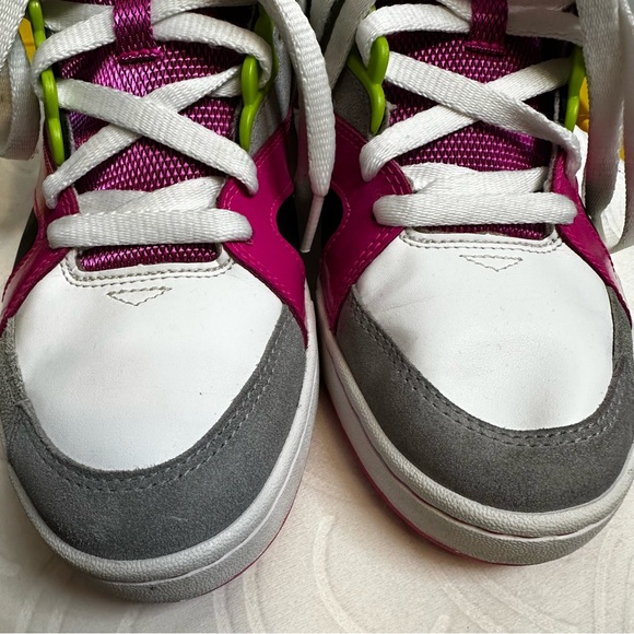 Reebok Pink Gray White High-Top Sneakers - Picture 2 of 11